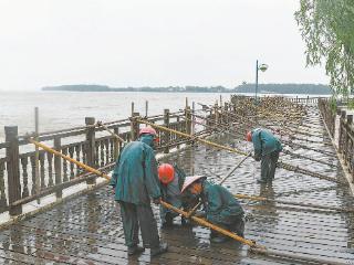 受强降雨影响长江铜陵段水位持续上涨