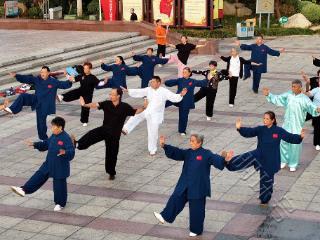 泰安市泰山区武术协会举行“迎国庆”武术演练