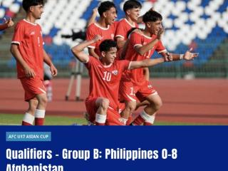 U17亚洲杯预选赛B组，阿富汗8-0大胜菲律宾