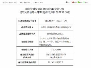 违规发放项目贷款，光大银行铜陵分行被罚50万元