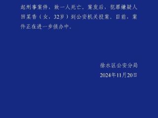 河北保定徐水区发生一起刑事案件致一人死亡嫌疑人投案