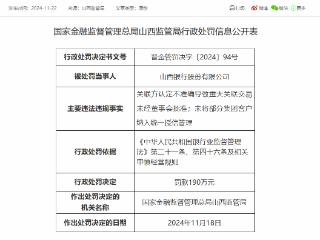 新行长上任仅半年，山西银行被罚215万元