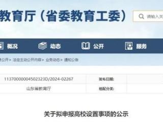 山东省教育厅公示4个高校设置事项