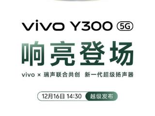 超强外放+超长续航，vivoy300将于12月16日发布