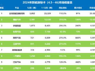 新能源轻卡观察：24年“黑马”频出，25年谁将爆发？