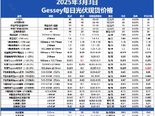 Gessey3月3日每日光伏市场行情