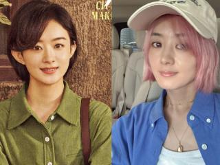 赵丽颖染粉红短发秒变美少女，新剧搭档黄晓明造型曝光，超吸睛