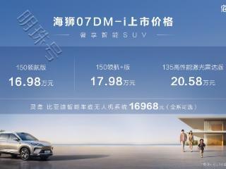 奶爸出行新选择，海狮07 DM-i带来智趣生活，16.98万元起售