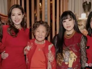 吕良伟老婆参加甑子丹老婆44岁生日会，汪诗诗穿红裙身材高挑气质