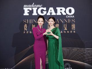 项亮月紫色旗袍隆重出席费加罗星耀戛纳之夜晚宴