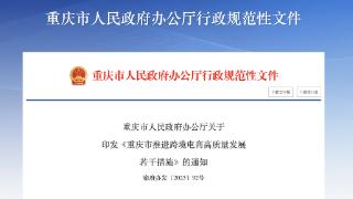 加快推进跨境电商高质量发展 重庆出台15条举措