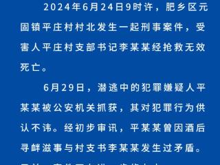 邯郸警方通报村支书被害：嫌疑人被抓获 曾与村支书发生矛盾