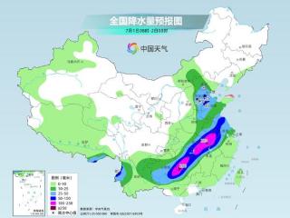 长江中下游等地今明天仍有强降雨 江南多地或迎今年首个高温日