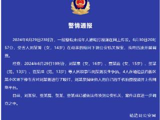 4名未成年人殴打14岁女生 陕西警方通报
