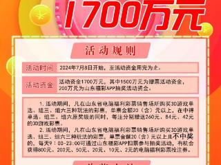 山东福彩3D游戏1700万元促销活动将于7月8日开启