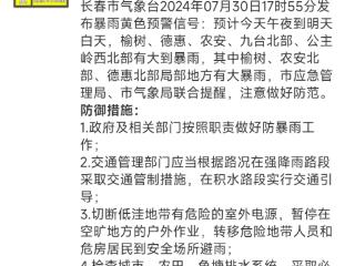 @长春人注意，这些预警速度查收