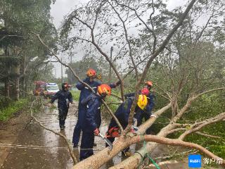 特写丨消防车在前急救车在后 台风天里他们抢通了9公里救援路