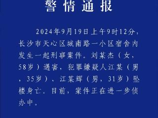 湖南长沙警方通报“刘某杰遇害案”：两嫌犯坠楼身亡