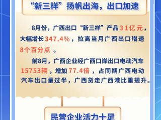 一图读懂 | 前八个月广西进出口同比增长10.8%