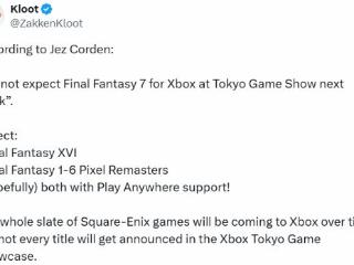 曝Xbox版《FF7R》不会在TGS上亮相：但会有FF16