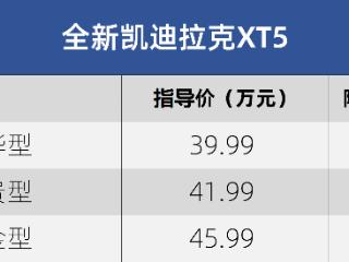 指导价39.99万起/限时价26.59万起 全新凯迪拉克XT5上市