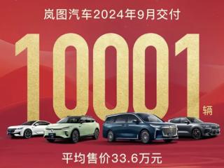 月销实现五连涨！岚图汽车9月交付10001辆