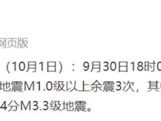 合肥肥东3.3级地震|9月18日以来，最大余震为M3.3级