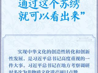 学习新语·非遗｜“中华文化的传承力有多强，通过这个苏绣就可以看出来”