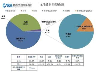 8月重庆有六成消费者选购新能源汽车 仅三品牌燃油车同比正增长