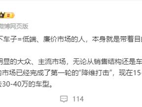 博主驳斥“20万以下就是低端车”：可比肩过去40万车型