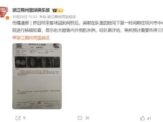 突发！第一阶段赛季报销，又一大牌倒下，CBA迎伤病潮