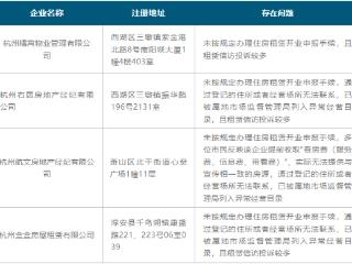 杭州发布2024年第十批住房租赁企业“风险名单”