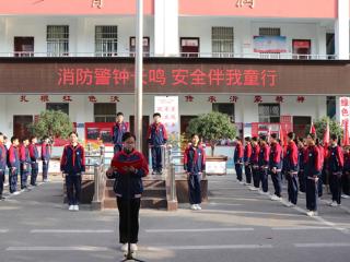 临沂汪沟小学举行“消防警钟长鸣 安全伴我童行”主题升旗仪式