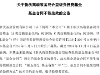 新沃高端装备混合募集失败 为年内第12只