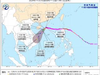 中央气象台11月10日06时继续发布台风黄色预警