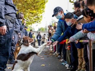 北京市公安局“平安有我 警营行”活动走进警犬基地