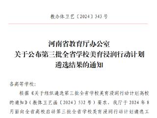 新突破！郑州工商学院成功入选第三批全省学校美育浸润行动计划