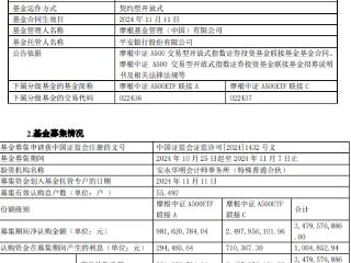 摩根中证A500ETF联接基金成立 规模34.8亿元