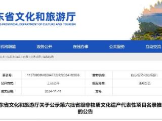 济宁多项入选！第六批省级非物质文化遗产代表性项目名录推荐名单公示
