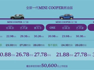 进口燃油小钢炮！全新MINI COOPER家族正式上市：限时20.88万起