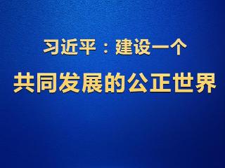 学习观 | 习近平：建设一个共同发展的公正世界