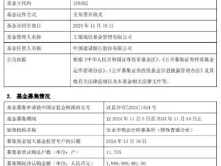 工银瑞信中证A500ETF成立 募集金额20亿元