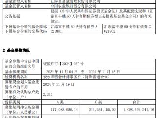 汇添富丰穗60天持有债券成立 规模10.9亿元