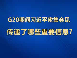 学习观｜G20期间习近平密集会见传递了哪些重要信息？