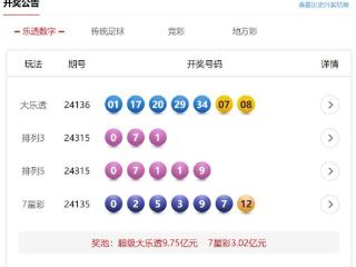 11月24日体彩中奖号码 排列5一等奖开出98注