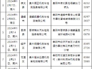 贵阳车主注意！12月周末机动车检验可在这些地方