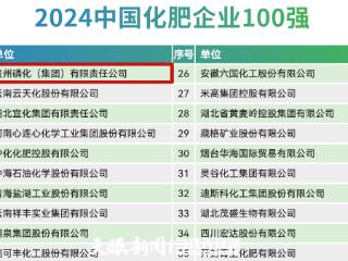 贵州磷化集团实现五连冠！2024中国化肥企业百强榜单发布