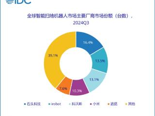 全球第一！石头科技登顶扫地机器人市场：份额已升至16.4%