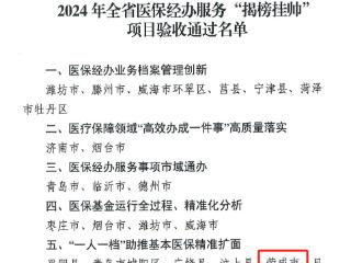 喜报！荣成市医疗保障局再获省级荣誉