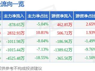 德美化工（002054）12月19日主力资金净卖出878.65万元